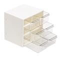 Miniatyrbillede 3 af 3: Kontor Opbevaringskasser Skrivebords Skuffeenhed Skrivebords Skuffeboks Multi-lags Papirvarer Etui Hvid 12x12cm White 12x12cm