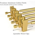 Miniatyrbild 5 av 5: 20-pack Aluminium Klädhängare i Metall, Matt Guld, 31 cm, för Byxor, Kjolar, Strumpor, Underkläder, Halksäkra Klädhängare med Klämmor