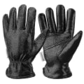 Miniatyrbilde 4 av 4: Cowhide Skinnhansker for Menn Ufôret Arbeidshansker 1 Par Pakke Battqx