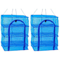 Miniatyrbillede 1 af 2: 3 stk. Udendørs Fødevarenet Foldbar Tørrenet Hængende Mesh Tørrestativ Kvadratisk Hængende Mesh Tørrestativ Til Rejer 2pcs 66X40X40cm