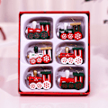 Miniatyrbillede 3 af 5: 2 Sæt Små Hængende Julemini-Tog til Under Træet Juletræspynt Træfigurer Træjulepynt