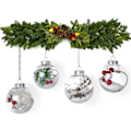 Miniatyrbild 3 av 5: 2 st - 100mm Runda Klar Glaskula Julgransprydnader Klar Glas Fyllbara Prydnadskulor för Julfest Födelsedag Bröllop Dekorationer DIY