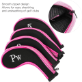 Miniatyrbild 4 av 5: (Rosa) Golfjärnshuvudskydd, 10-pack Vattentätt Neopren Golfklubbs Huvudskydd för Putter Set Skyddande Överdrag Golftillbehör