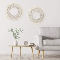 Pikkukuva 3 / 5: Pyöreä Makrame Boho Seinäkoriste Käsin Kudottu Seinävaate Taidekoristeet Kotiin Olohuoneeseen Makuuhuoneeseen Vauvanhuoneeseen (tyyli 1), Tyyli 2, 34cm
