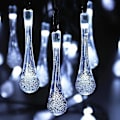 Miniatyrbild 1 av 3: Sol-drivna Dropplampor, Vattendropps-Fairy Lights 20ft 30leds Sol-drivna Vattendropps Vattentäta För Utomhus, Trädgård, Juldekorationer Kalla Vita Cold White