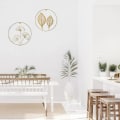 Miniatyrbilde 4 av 5: Ginkgo Blads Veggdekorasjon, 3D Gyllen Ginkgo Kunstmetall Hengepynt Kreativ Moderne Dekorasjon For Stue Soverom