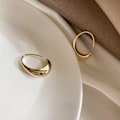 Miniatyrbillede 4 af 5: Ringe til Mænd Kvinder, Smykker Eksklusive Øreringe, 925 Sterling Sølv C-Formet Øreringe til Kvinder Fransk Trendy Forgyldt (Farve: Guld Farve)