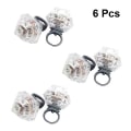 Miniatyrbillede 3 af 3: 6 stk. Simuleret Diamant Finger Ring LED Lysende Ringe Blinkende Legetøj Party Favør Gaver 3,5X4,4cm 3.5X4.4cm