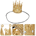 Pikkukuva 3 / 3: Lasten vauvan hiuslisäosa Tytöt Kolmiulotteinen pitsi kruunu hiusnauha Kulta 7x7x6cm Golden 7x7x6cm