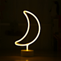Pikkukuva 2 / 4: LED-kuun neonkyltit, puolikuun yövalot USB-akkukäyttöinen kuunlamppu syntymäpäiväjuhliin, häihin, halloweeniin, (lämmin valkoinen)