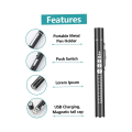 Miniatyrbillede 2 af 5: Pen Light Bærbar Dobbelt Lys Kilde LED Pen Lommelygte Genopladelig Penlight Med Lommeclips Sundhedspleje Laboratorium Og Life Sciences Pen Lampe (1 stk, Sort)