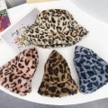 Miniatyrbilde 4 av 5: Reversibel bøttehatt for kvinner og menn, sammenleggbar leopard-gepardprint fiskerhatt solhatt bøttehatt for jente gutt blå blue