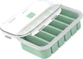 Silikonsoppfrysförpackning med lock 2-pack, 6-portions isbitsform med mått för såsbuljong barnmat, grön