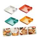 Miniatyrbillede 2 af 5: 4 stk. Snacktallerken Rejestallerken med Sauceglas Skåle Dumpling Serveringstallerkener Morgenmadstallerkener Rumdeler Tallerkener Dumpling
