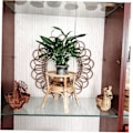 Miniatyrbilde 5 av 5: Rattan Stativ Naturlig Stativ Vevd Med Vevde Blomster Blomsterplante Planteholder For Hage Interiørdekorasjon