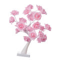 Miniatyrbillede 3 af 4: Kunstig Bonsai Træ LED Bordlampe LED Natlampe Rose Skrivebordslampe Rose Blomst Lys Pink 45*6.5* Pink 45*6.5*6.5cm