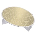 Miniatyrbillede 3 af 3: Enkeltlags Kage Stativ Stribet Mønster Pap Cupcakes Bakke Snack Opbevaring Stativ Display Stativ (grøn)Golden30x30x6cm Golden 30x30x6cm