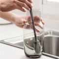 Miniatyrbillede 2 af 5: Silikonbørste til rengøring af mælkeflasker, termoglasflasker, 360° uden dødvinkel.