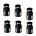 Miniatyrbillede 2 af 3: 500 stk. Plastik Enkelt Hul Fjeder Stop Tøj Teltsnor Toggle String Cord Låse EndBl Black 500pcs