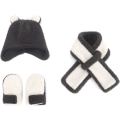 Miniatyrbillede 1 af 5: Vinterbørn Bobble Hat Baby Piger Halsklæde Handsker Hat Sæt Børn Vinter Strikket Beanie Hat Sæt Vinter Tykkere Varmt Sød Øre Pom Pom (Mørkegrå + Hvid)