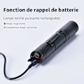 Miniatyrbillede 4 af 4: L50 Ultra Kraftful LED Lommelygte, Genopladelig 1200 Lumen Vandtæt Med Hukommelsesfunktion Militær Taktisk Lommelygte, 5 Tilstande, Til Camping, Vandreture