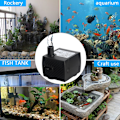 Miniatyrbillede 5 af 5: Mini AC Vandpumpe, Akvarium Fisketank Vandpumpe, Lille Havevandfontæne, Europæisk Standard SM-018 2.5W