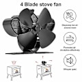 Miniatyrbillede 2 af 5: Hjem 4 Blade Varme Drevet Komfur Ventilator Træ Log Brænder Pejs