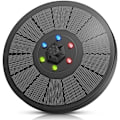 Miniatyrbillede 1 af 5: Solcellefontænepumpe, Opgraderet 3W Fontæne med 7 Dyser RGB Farvelys, Udendørs Fontænepumpe med Batteri til Fuglebad Havepool