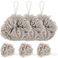 Miniatyrbilde 1 av 2: 6 stk Bærbare Badeballer Slitasjesterke Dusjsvamper Husholdningsbad Loofahs Khaki 14x14x12cm Khaki 14x14x12cm