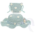 Pikkukuva 1 / 2: 1 Set Kesä Vauvan Hengittävä Hattu Olkihattu Olkikassi Ihastuttava Olkalaukku Mintunvihreä 32.5X32.5CM Mint Green 32.5X32.5CM