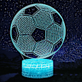 Miniatyrbillede 3 af 5: Fodbold 3D Lampe, LED Natlys Illusion Lamper 7 Farver Skiftende Berøringskontrol USB Optisk Skrivebordslampe, Sengelamper Til Børn Jul Fødselsdag