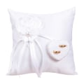Miniatyrbilde 1 av 2: 1 stk Kvadratisk Ringpute Blomster Ring Pute Ringbærer Bryllupspute (hvit)Hvit20*20cm White 20*20cm