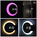 Miniatyrbild 1 av 5: RYI)3D LED Väggklocka Digital Bordsklocka Alarm Spegel Hål