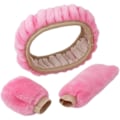Miniatyrbild 3 av 5: RYI)*Vinterplysch rattmuff rosa överdrag fluffig ratt*