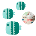 Miniatyrbillede 1 af 5: Tyk PVC isoleringspude skridsikker husholdnings skål pude silikone te-coaster søde tegnefilm fisk isoleringspude 3 stk (lille + mellem + stor, grøn)
