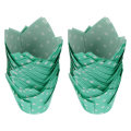Miniatyrbillede 2 af 2: 100 stk Grønne Papirkopper Muffin Bagekopper Cupcake Liner Babyshower Cupcake Wrapper Kage Papirkop Green 8.5x8.5cm