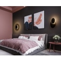 Miniatyrbilde 4 av 5: LED vegglampe i smijern med roterende design, nattlampe for soverom, interiørdekorasjon, svart