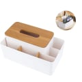 Miniatyrbilde 3 av 5: Multifunksjonell Oppbevaringsboks Bambus Skrivebord Organizer Avtakbar Vevboks Ansiktsvevholder, Skrivebord Oppbevaringsboks, Avtakbar Tre Skrivebord Organizer