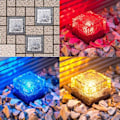 Miniatyrbillede 5 af 5: Solcelle Glasstenslys - Krystalstenslys - Have Solcelle Isblok Charmerende Glasstenslys Farveskiftende LED Havegård