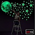 Miniatyrbild 1 av 5: Luminous Stickers Väggdekaler, 435 st Luminous Stjärnor Prickar Och Måne Väggdekaler Väggdekaler DIY För Sovrum Pojkar Flickor Barnkammare