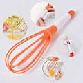 Miniatyrbillede 2 af 5: Sammenklappelig Roterende Ballonmixer Manuel Piskeris Plastik Æggepisker Køkken Madlavningsværktøj Til Omrøring, Blanding (1 stk, Orange)