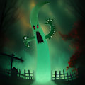 Miniatyrbilde 3 av 5: 9,7FT Halloween Oppblåsbar Hagedekor, Kjempe Fargeskiftende Spøkelse, Utendørs Oppblåsbar med Innebygd LED-lys for Plen, Hage, Fest