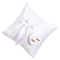 Miniatyrbilde 2 av 2: 1 stk Kvadratisk Ringpute Blomster Ring Pute Ringbærer Bryllupspute (hvit)Hvit20*20cm White 20*20cm