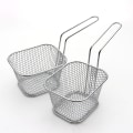 Miniatyrbilde 1 av 3: 2 stk Mini Firkantede Frityrkurver Bordservering Pommes Frites Kurv Pommes Frites Bord Matdisplay Mesh Kurv