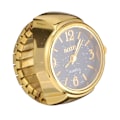 Miniatyrbild 1 av 2: 1 st Retro Ringformad Klocka Mode Exklusiv Kvarts Klocka Digital Ring Klocka För Man Kvinna (Guld Black 2.7x2.7cm