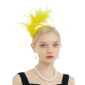 Miniatyrbilde 2 av 3: Fascinator-Hatter for Kvinner Fjær Hodebånd Kentucky Hodeplagg Gatsby Derbyhatt for Cocktail Bryllup Te Party