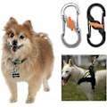 Miniatyrbilde 3 av 5: Karabiner i stål Rustfritt stål S Karabiner S-formet nøkkelringkrok med lås for små ryggsekker nøkler eller hundelapper for hjem utendørs fotturer fiske