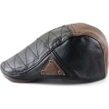 Miniatyrbilde 4 av 5: Hatt for menn, Newsboy, Klassisk Flat Cap, PU-Lær, Cabbie, Ivy, Gatsby, Kjøring, Jakt, Fiskehatt for Far