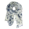 Miniatyrbillede 2 af 3: 180*100cm Mode All-match Kvinders Piger Trykt Lang Voile Sjal Halsklæde Shawl Wrap (hvid)Hvid White