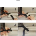 Miniatyrbilde 2 av 4: Bagasjenett for bil til oppbevaring av tepper - Universal nettpose for bil med justerbar snor for fire takarmlener, spesielt for SUV, pustende